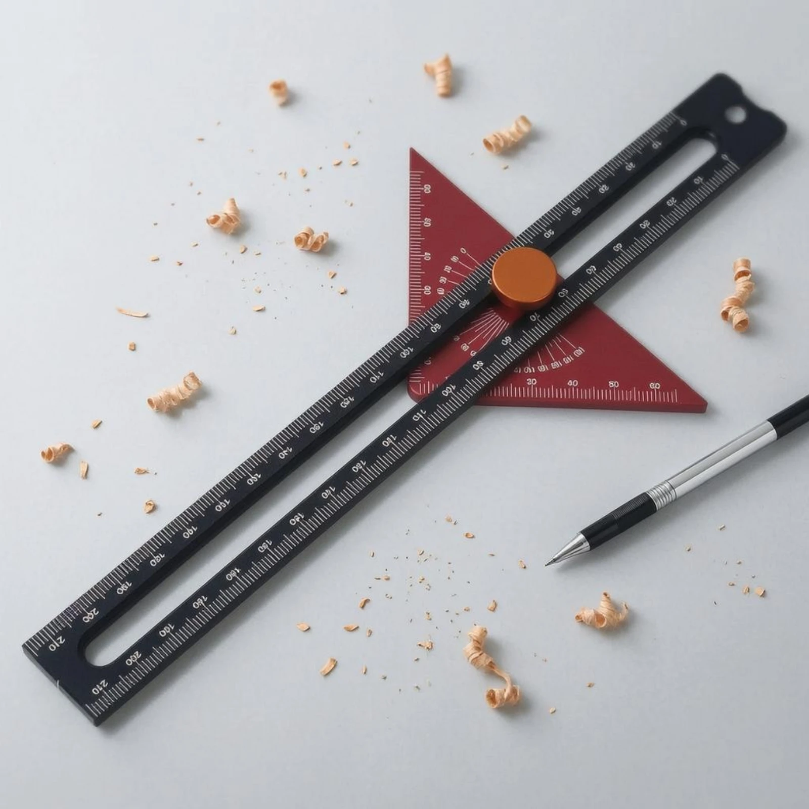 Adjustable Scribing Ruler Engraved Markings Triangular Marking Ruler Measuring Tool Precision Laser-Etched Scale - view 2