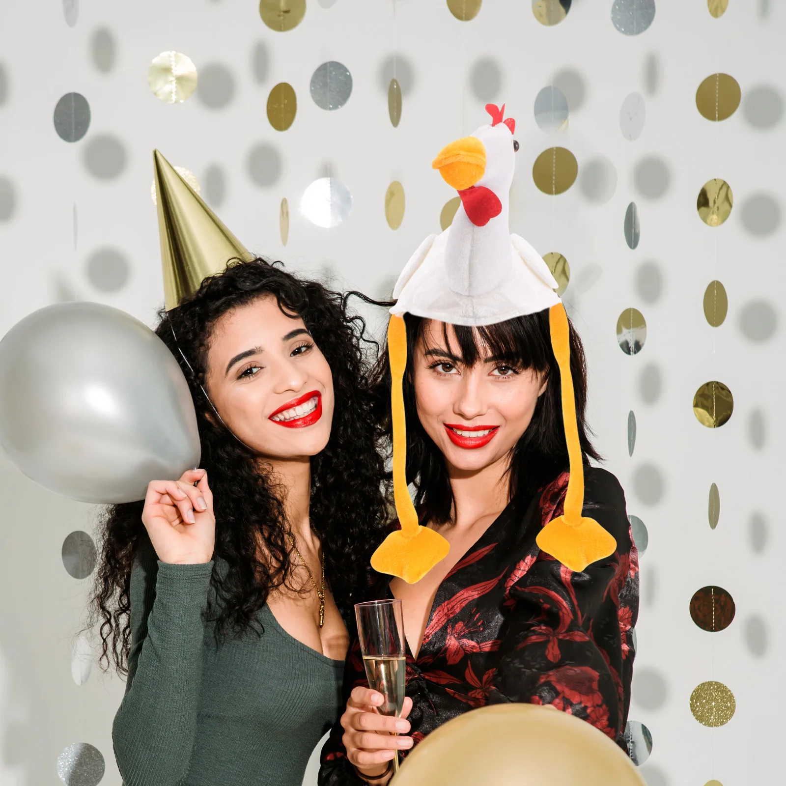 

Animal Hat White Chick Hat For Cosplay Party Hats for Adult Fun Dress-up Headgear Cartoon Chick Accessories