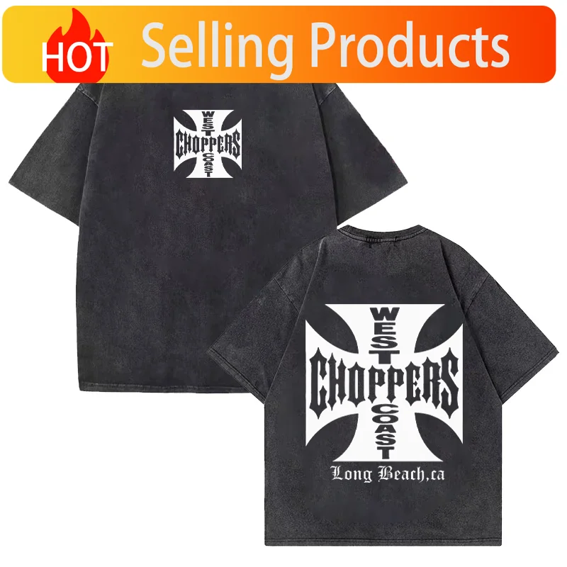 Paul Walker Shirt West Coast Choppers Vintage Washed T shirt Men Women Hip Hop streetwear Oversized short sleeve Cotton T-shirts