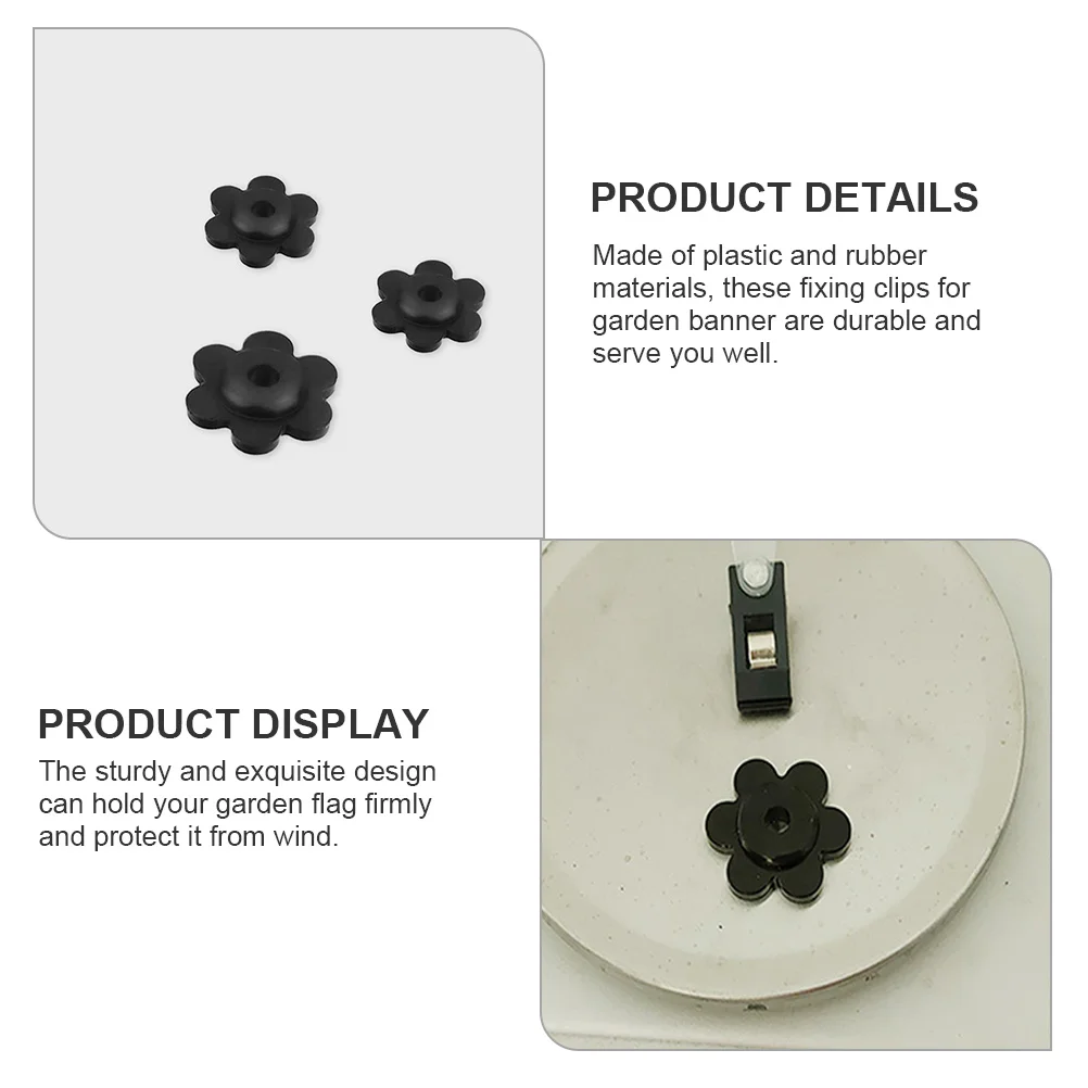 

20Pcs Windproof Garden Flag Clips Durable Rubber Stoppers Stable Fixing Clamps for Yard Banner Garden Flag Stoppers