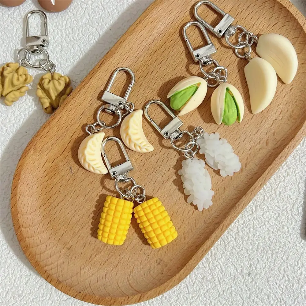 Bag Pendant Simulation Food Keychain Car Keychains Cute Food Series Pendant Jewelry Accessories Pistachio PVC Keychain Women