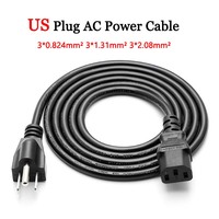 1.5M 3M 5M UL Certificated US Plug AC Power Connector Cable TV PC Laptop Power Supply Wire 3 Prong Copper Charging Line