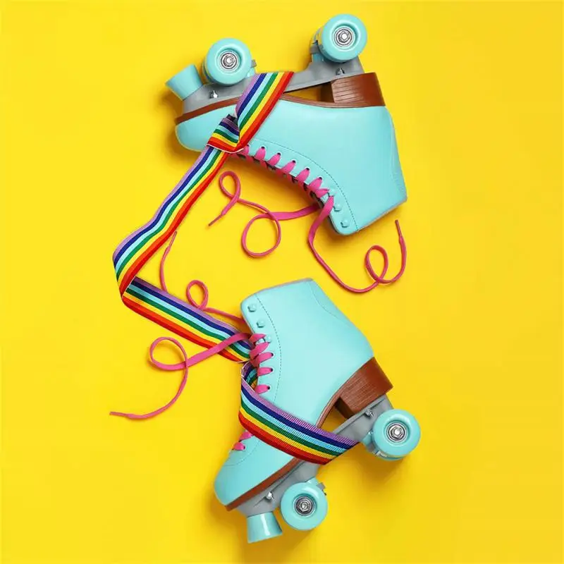 New 2 Piece Rainbow Skate Strap Adjustable Skate Boot Strap Skate Strap Yoga Mat Strap Multipurpose Skate Roller Hand Strap