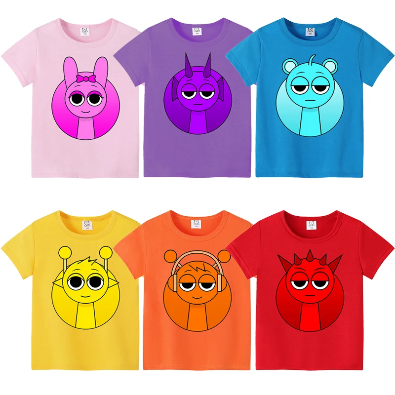 Sprunkis, camiseta para niños y niñas, ropa, Tops, ropa para niños, camiseta de manga corta de algodón bonita de verano, nuevos regalos de cumpleaños para niños