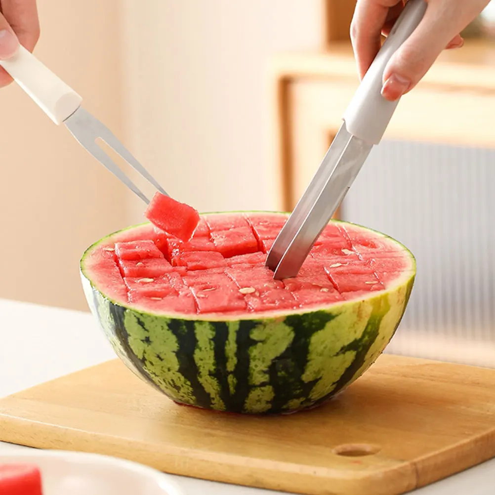 

1 set Multifunctional Watermelon Digger Professional Melon Cutting Tool Fork Set Stainless Steel Kitchen Gadgets Fruit