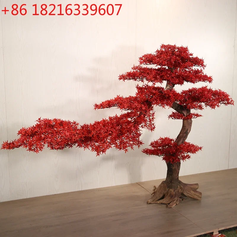 

Red pine welcome pine fake tree landing Chinese landscaping ornament Luo Hansong large landscape