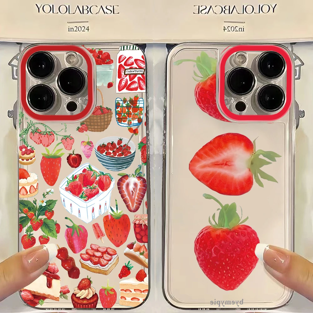 Strawberry Wave Phone Case for Xiaomi Mi 15T 15 14 13 12 11 10 10T 14T Poco M7 X6 F7 F5 F4 X7 X4 NFC Lite GT Pro Ultra 5G Clear