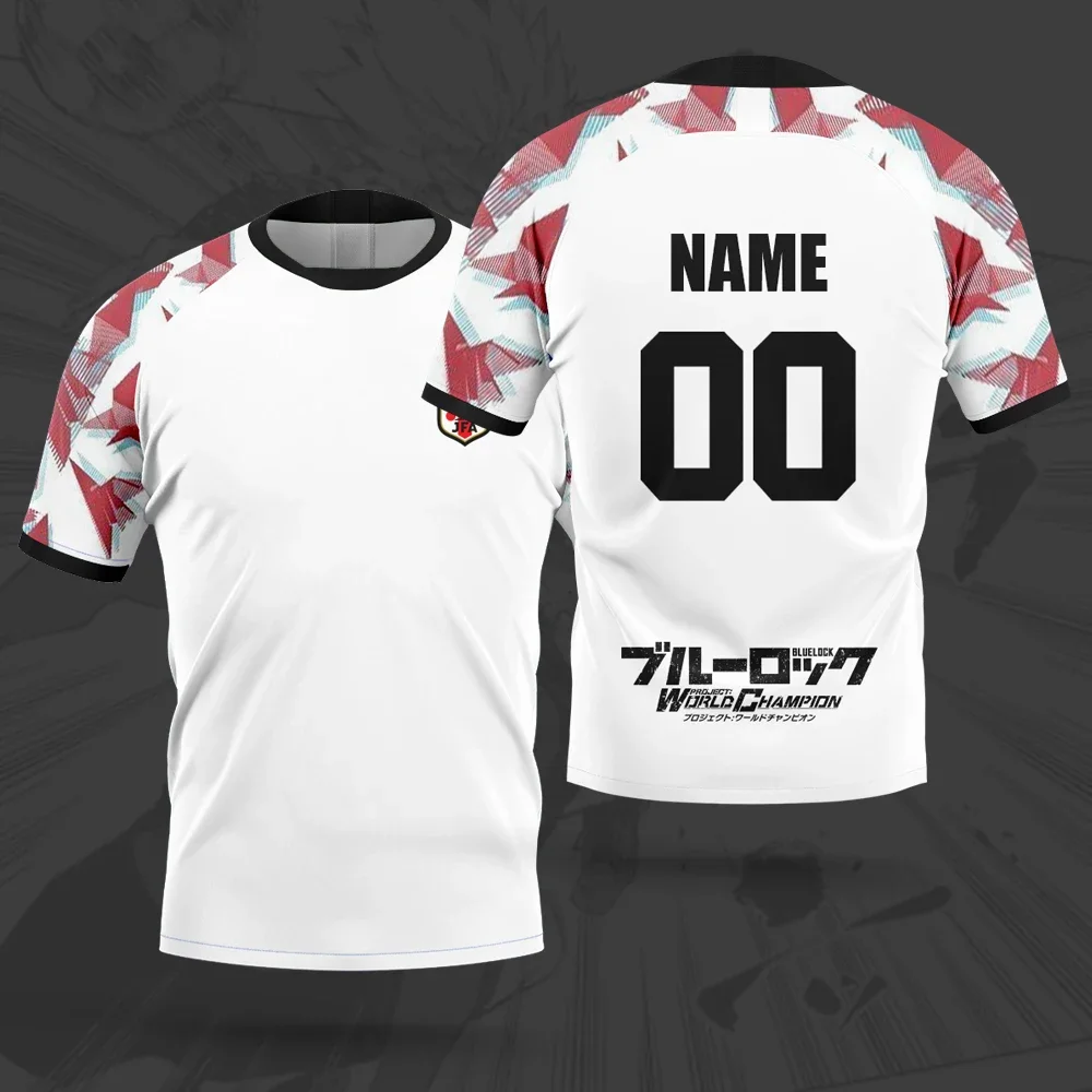 Jersey Futsal Cosplay Football Motif VL Replika Blue Lock Anime Bastard Munchen Men T-shirt Summer Custom Women Tee Tops Clothes