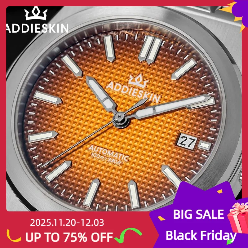 

AddiesKin 2025 Fashion Automatic Mechanical Men's Watch 9015 Stainless Steel Sapphire Waterproof Watches K004 reloj hombre 39mm