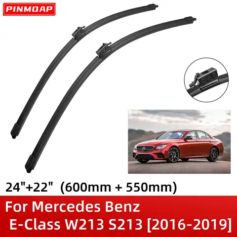 메르세데스 벤츠 E 클래스 W213 S213 2016-2019 24 인치 + 22 인치 전면 유리 와이퍼 블레이드 브러시 커터 액세서리, 2017 2018 2019
