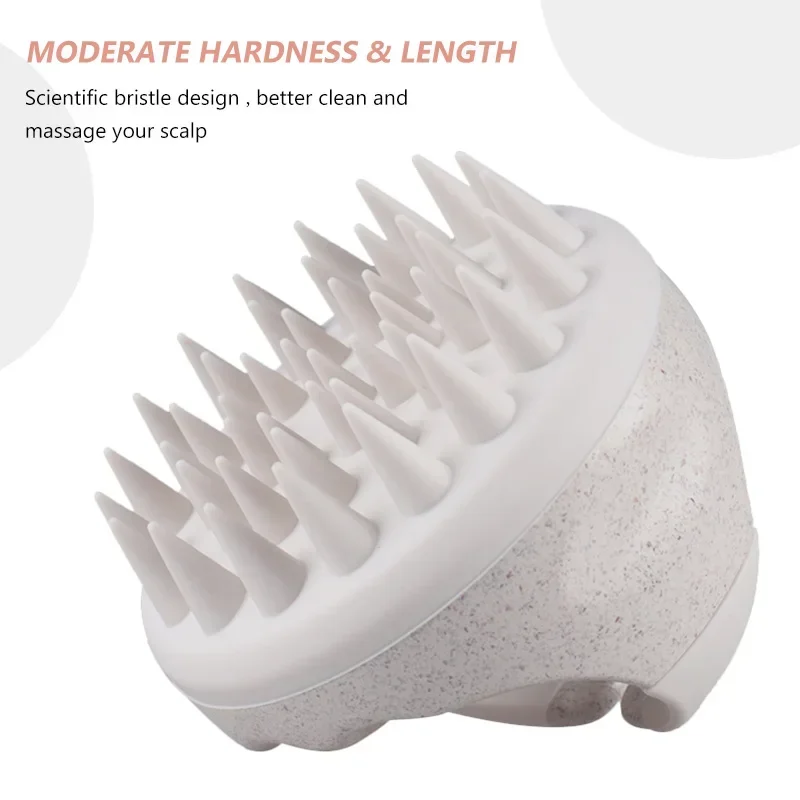 Upgraded Version Silicone Shampoo Brush Scalp Massage Comb Wheat Straw Biodegradable Silicone Shampoo Brush Clean The Scalp