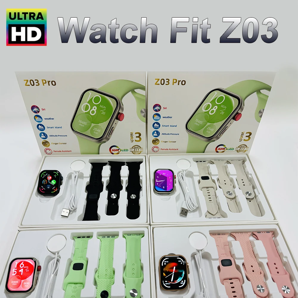 

2026 New For Watch FIT 3 2.01" HD Screen Smart Watch Women Men Watches Bluetooth Call Smartwatch Z03 Pro Sports Fitness Tracker