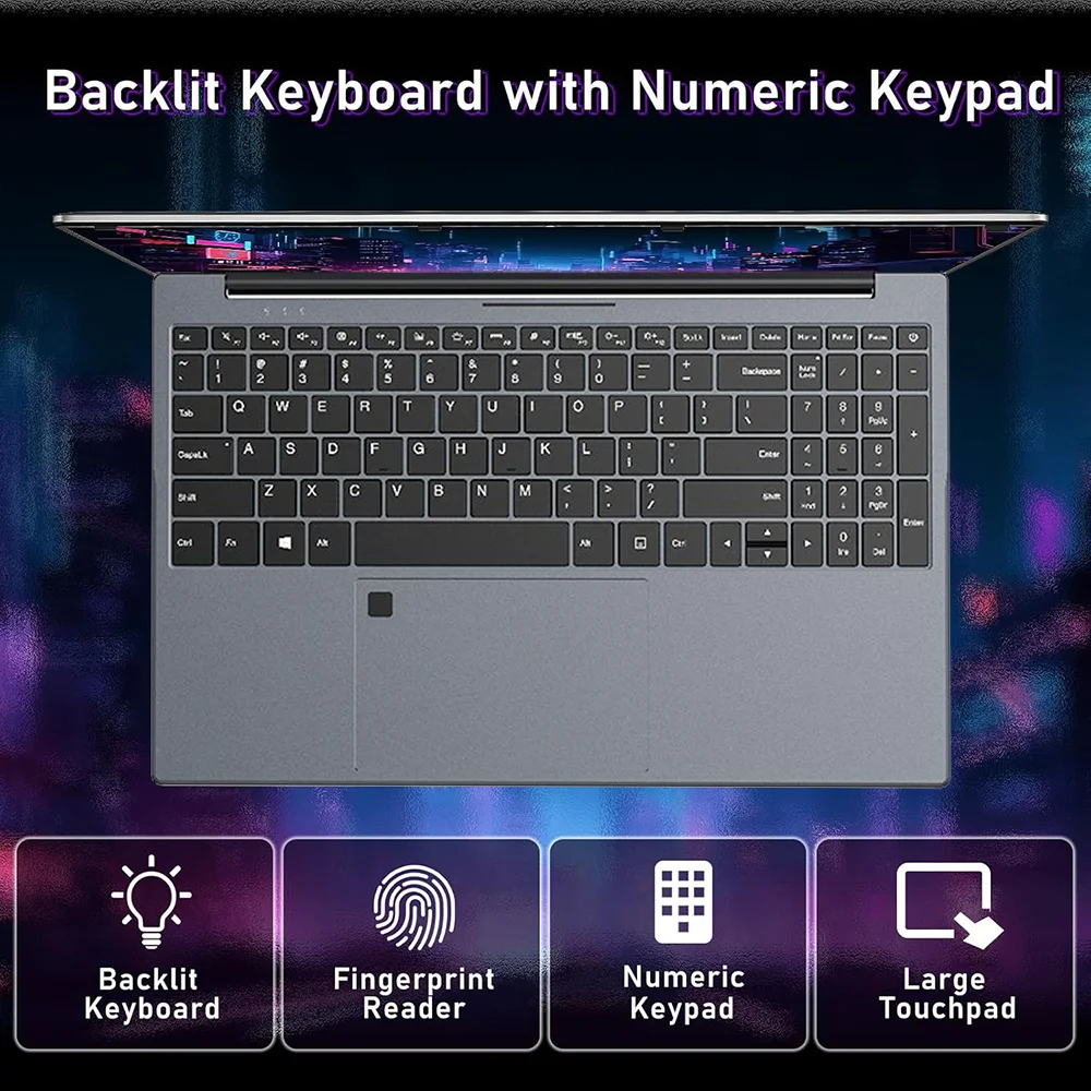 كمبيوتر محمول 15.6 بوصة يعمل بنظام التشغيل Windows 11 Core i9-8950HK PC Gamer 16GB RAM بصمة فتح أجهزة الكمبيوتر المحمولة المحمولة المحمولة الخلفية دراسة الكمبيوتر #4