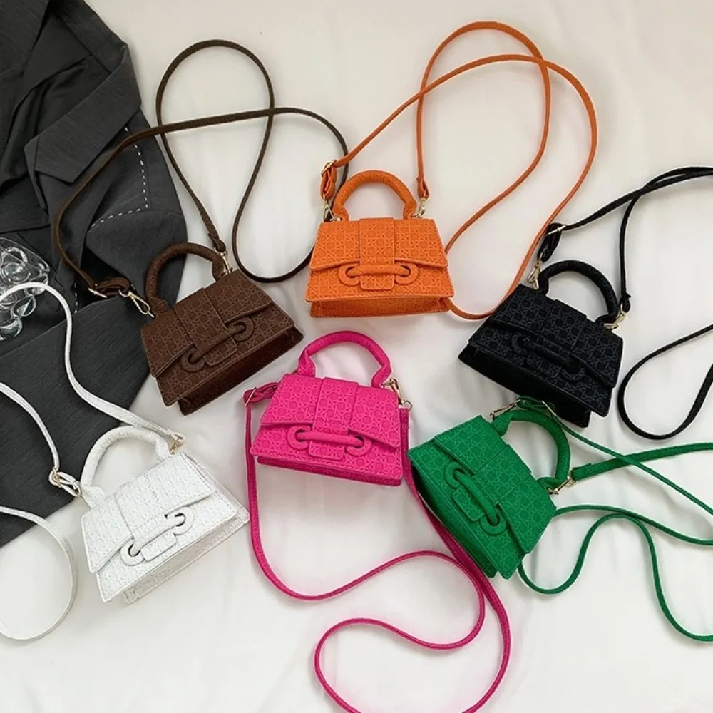 

Pu Leather Chic Crossbody Bag Handbag Solid Color Mini Coin Purse Small Square Bag Korean Style Women's Shoulder Bag Women