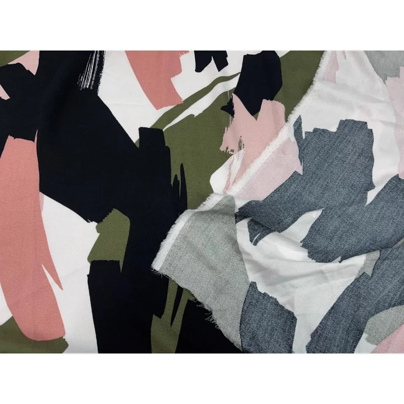 Bloqueio de cor pintura a óleo estilo camuflagem tecidos impressões telas vestidos costura tmc caça acessórios engrenagem tática esportes