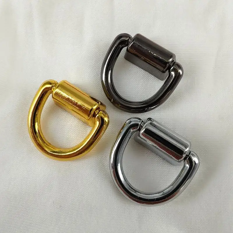 10Pcs Metal D-shaped Ring Bag Rivet Buckle Snap Studs Handbag Belt Hanger For Handbag Luggage Hardware DIY Tools Accessories