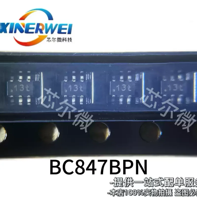 10-100pcs brand new original BC847BPN SOT363 silk screen 13t PJt chip BC846BPN transistor 0.1A