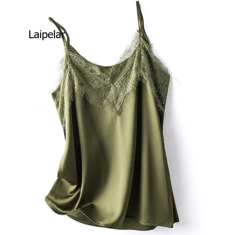 

Silk Camisole with Lace Designed Mulberry Silk sling Bottoming Satin women Top Summer Sleeveless Camis sexy