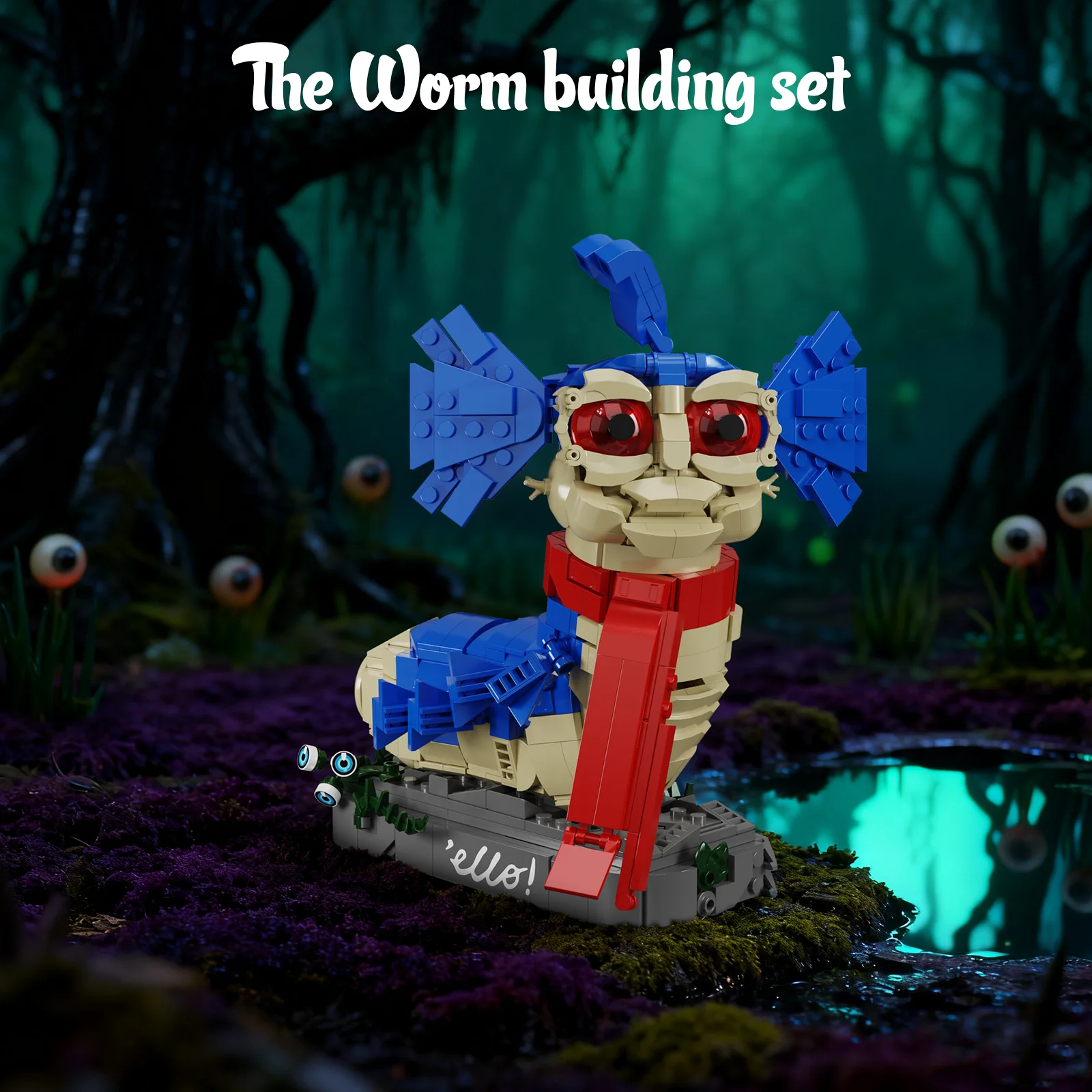 Worm Monster Building Block Set Fantasy Film Ello William Figure Model Toys Gifts for Fans Kids Boys and Girls (669pcs)