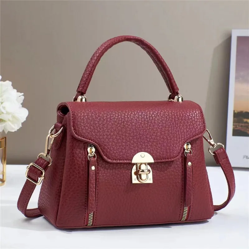 

2025 New Women's Shoulder Bag Korean Lychee Pattern Ladies Crossbody Bucket Bags PU Leather Fashion Ladies Handbags Tote Bags