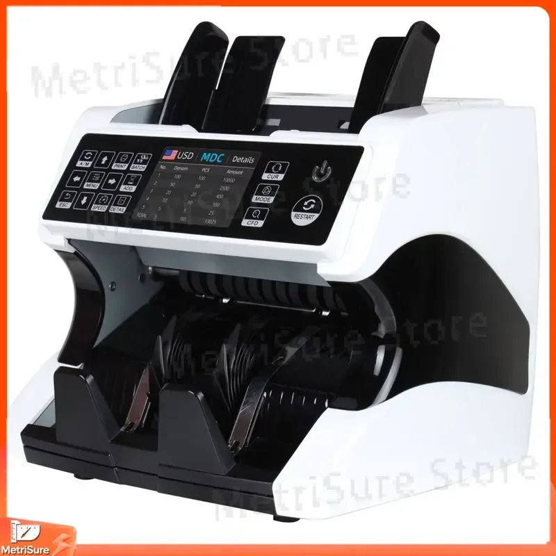 High-Speed Multi-Currency Banknote Counter for USD EUR GBP CAD MXN AUD | AI-Powered Intelligent Automatic Currency Counting