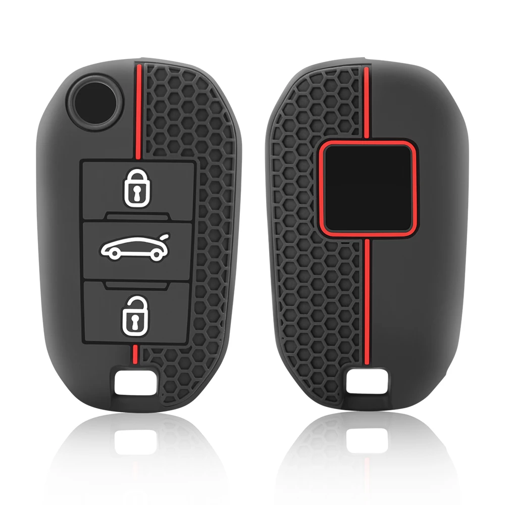 For Peugeot 508 301 2008 3008 408 For Citroen C4 CACTUS C5 C3 C4L Remote Car Key Shell Case Silicone Cover Bag 3 Buttons