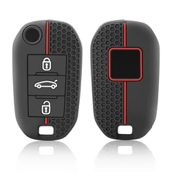 For Peugeot 508 301 2008 3008 408 For Citroen C4 CACTUS C5 C3 C4L Remote Car Key Shell Case Silicone Cover Bag 3 Buttons