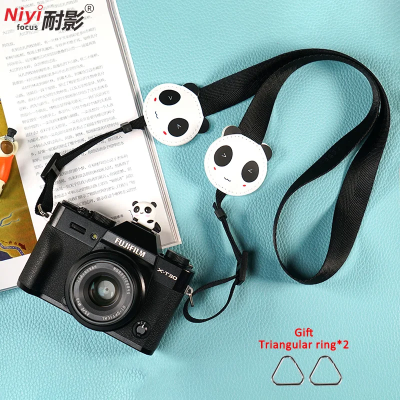

Camera straps Panda Belt Neck cute camera straps quick release for canon r50 g7x mark iii sony zve10 a6400 Adjustable length