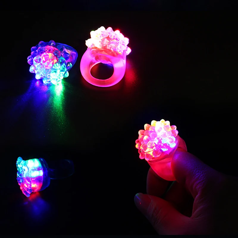 20/100/500 Pcs Glowing Rings LED Light Up Luminous Rings Party Favor Toys Flash Lights Glow In The Dark Wedding Party Supplies