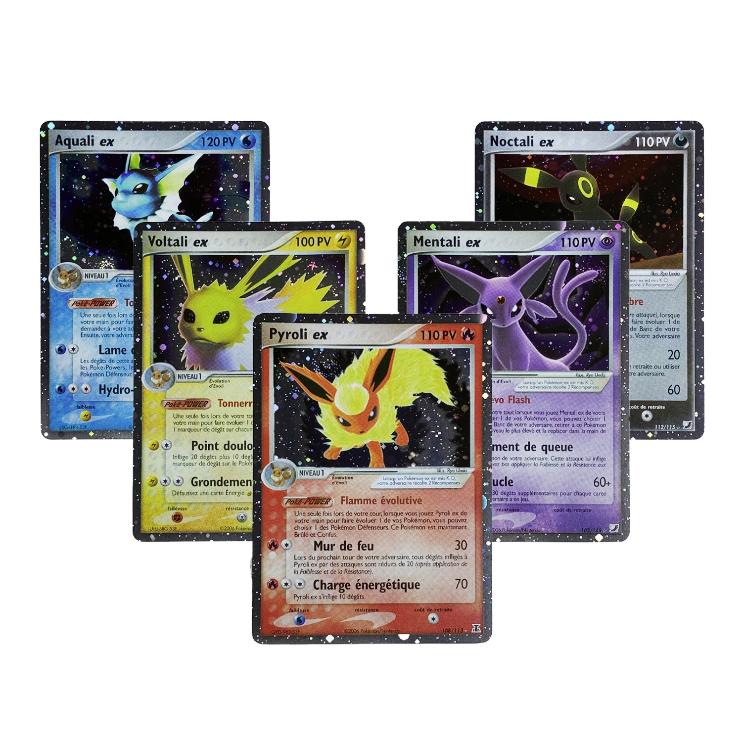 PTCG Vintage French Eeveelution Cards Espeon Flareon Jolteon Vaporeon Umbreon ex Holo Chase Rare Premium Proxy Cards