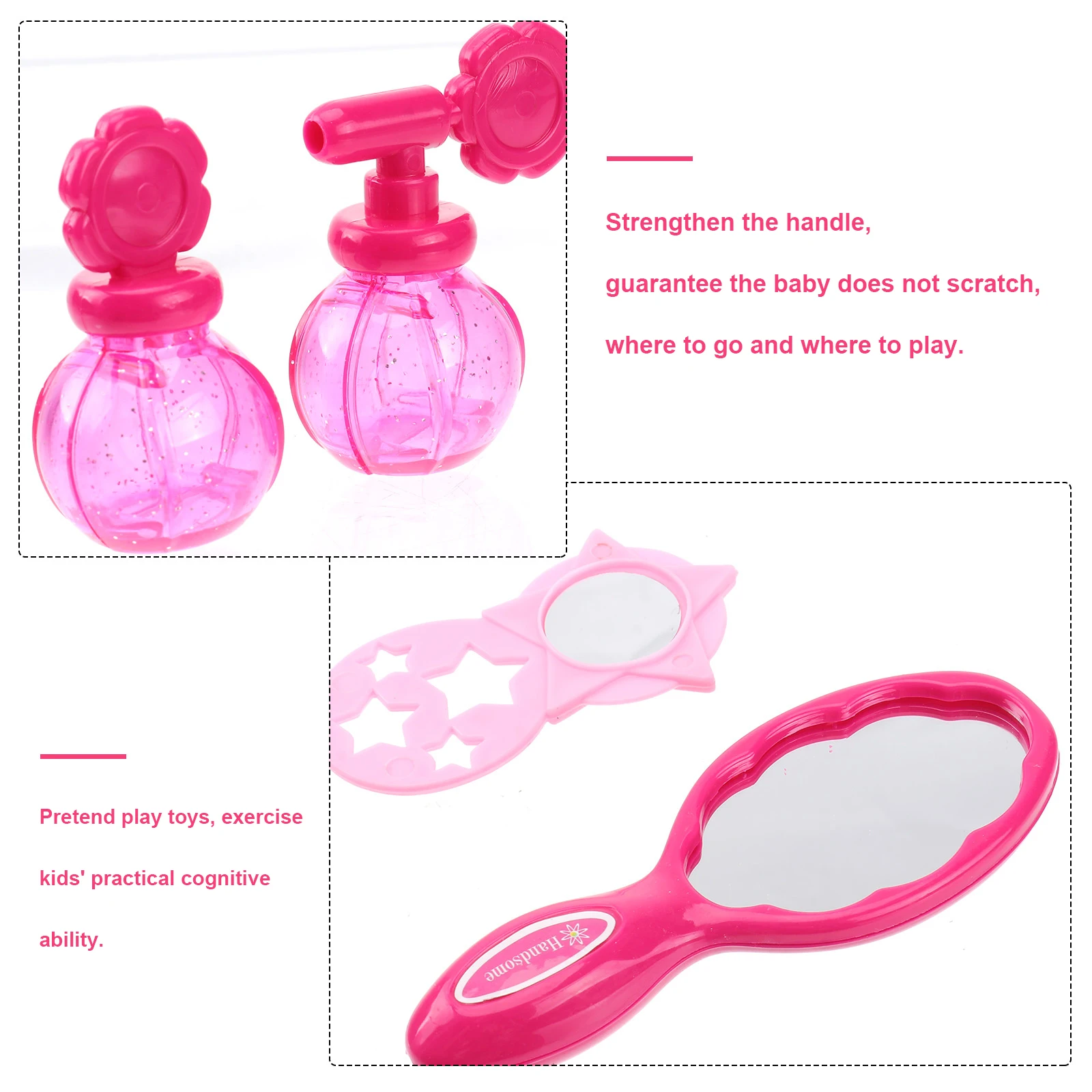 Estojo de beleza para meninas com caixa de armazenamento, conjunto de ferramentas de cabelo multifuncionais, estojo de transporte para crianças cognitivas