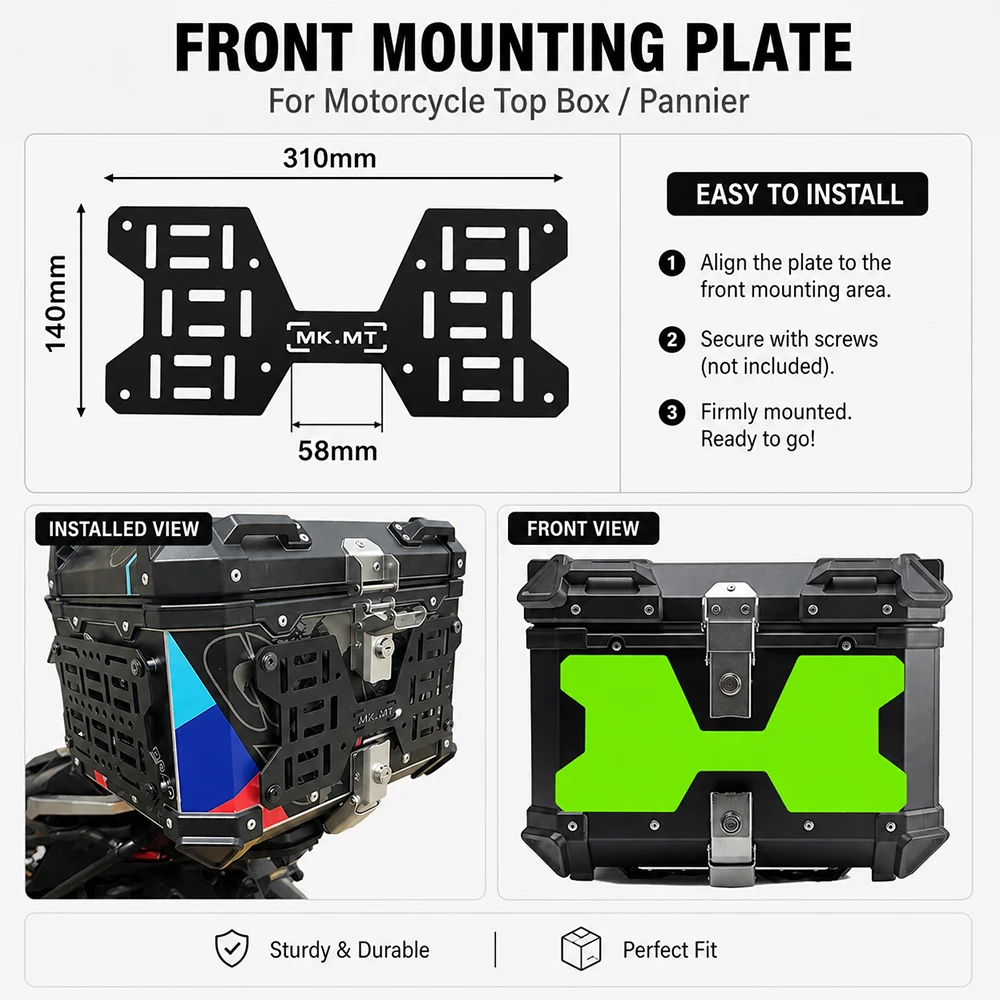 Aluminum Alloy Molle Panel Quick Mount Motorcycle Top Case Universal Tactical Side Box Modular Storage Organizer view 5