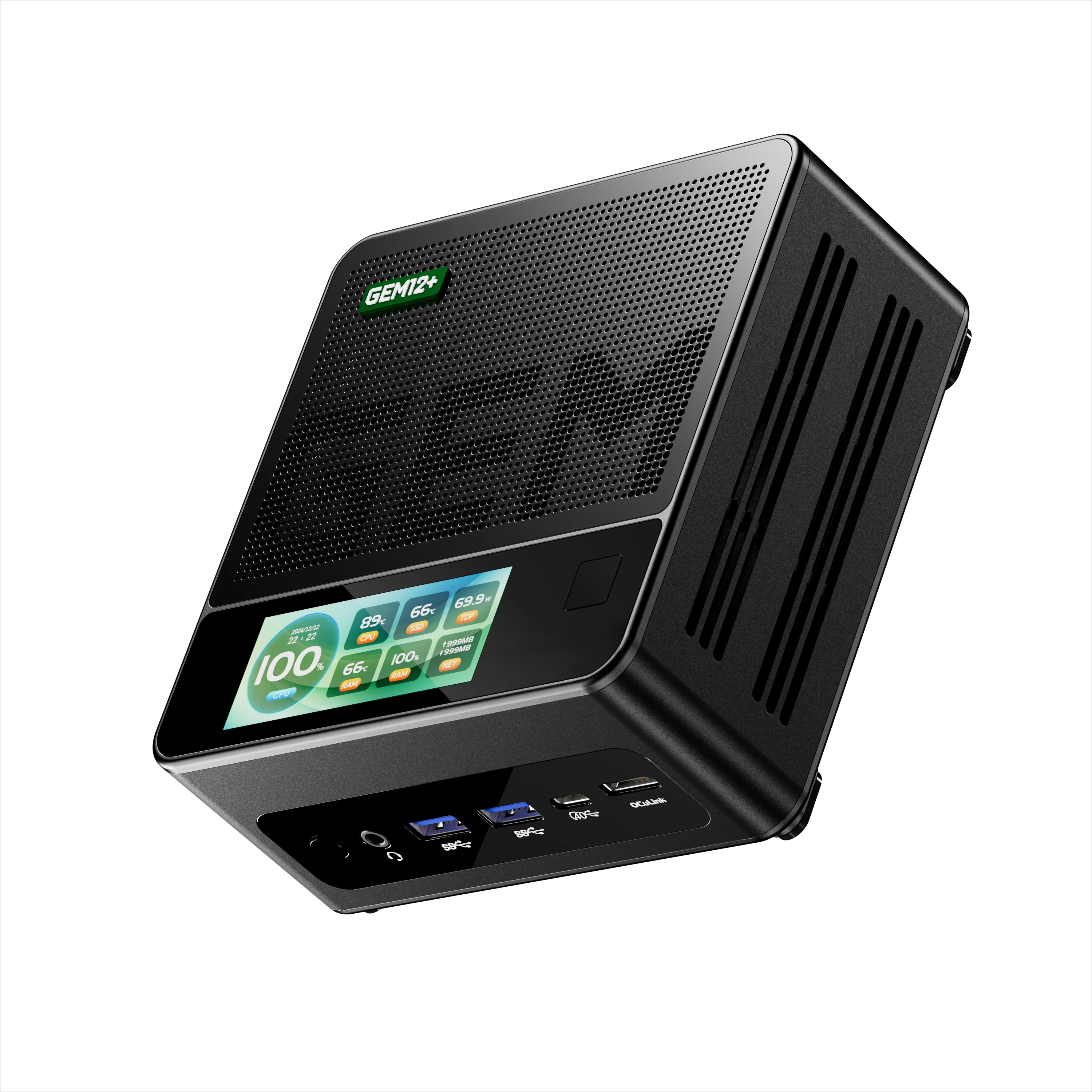 GEM12+ PRO Gaming Mini PC AMD Ryzen 7 8845HS DDR5 RAM SSD Business Use 2*2.5G LAN 2*M.2 Slots