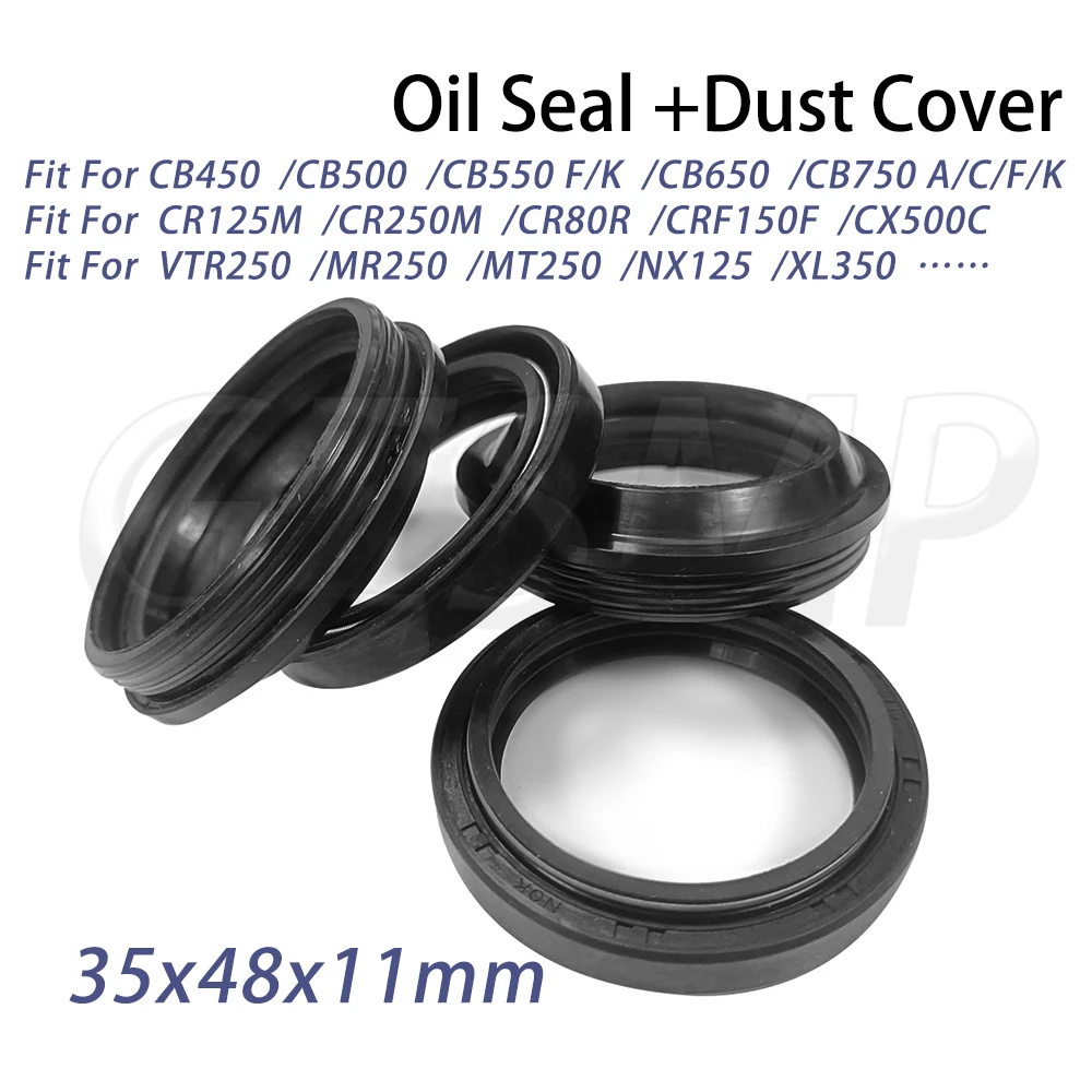 

35x48x11 Front Fork Dust Seal Oil Seal fit for Honda CRF150F 2003 - 2009 CB650 CB750 CR125M NX125 VTR250