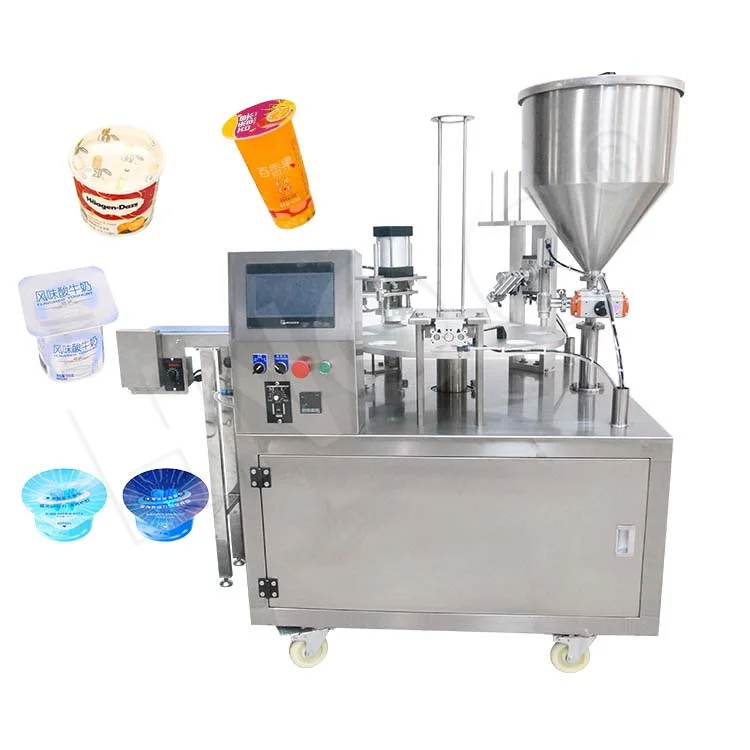 HNOC Automatic Pudding Jelly Cup Sealer Machine K Cup Fill Seal Machine Liquid Honey Jam Cup Fill Pack Machine