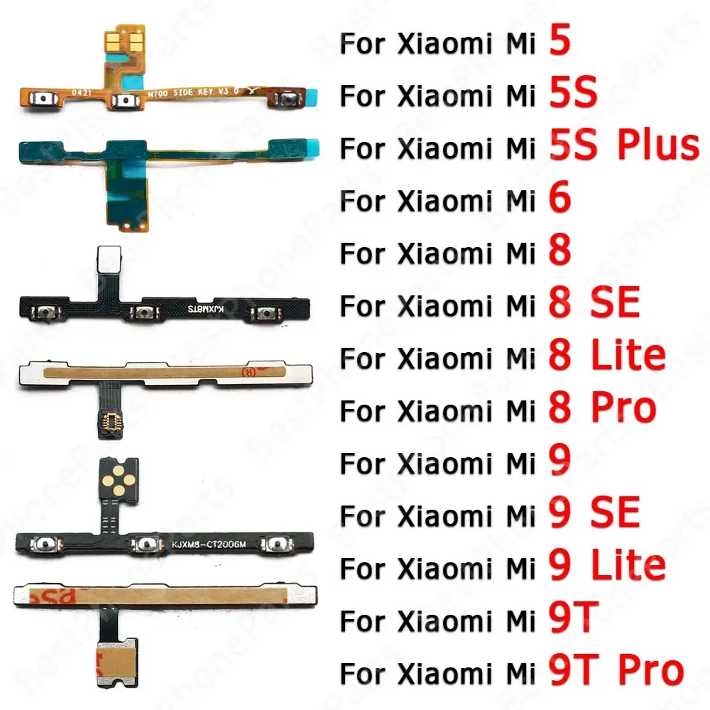 Side Button Power On Off Flex Cable For Xiaomi Mi 8 SE 9 Lite 9T Pro 5 5S Plus 6 Mute Volume Key Switch Mobile Phone Spare Parts