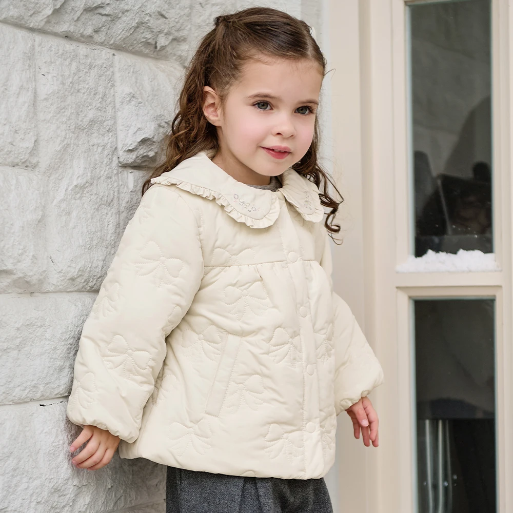 Dave Bella Kids Clothes Girls' Coat Warmth Fashion Winter Jacket For Children's Outerwear Snowsuit Casual Thicken Soft DB4264034