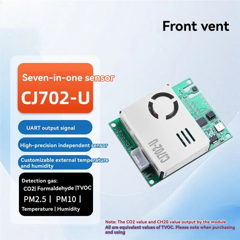 

CJSD-CJ-702-U Многофункциональный сенсорный модуль CO2/PM2.5/CH2O/TVOC и модуль коллектора обнаружения температуры и влажности, 1 шт.