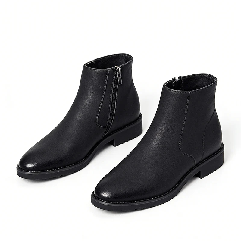 

Мужские ботинки челси, модные весенне-осенние ботильоны на плоской подошве, повседневные модельные туфли с боковой молнией, чистый черный DX825