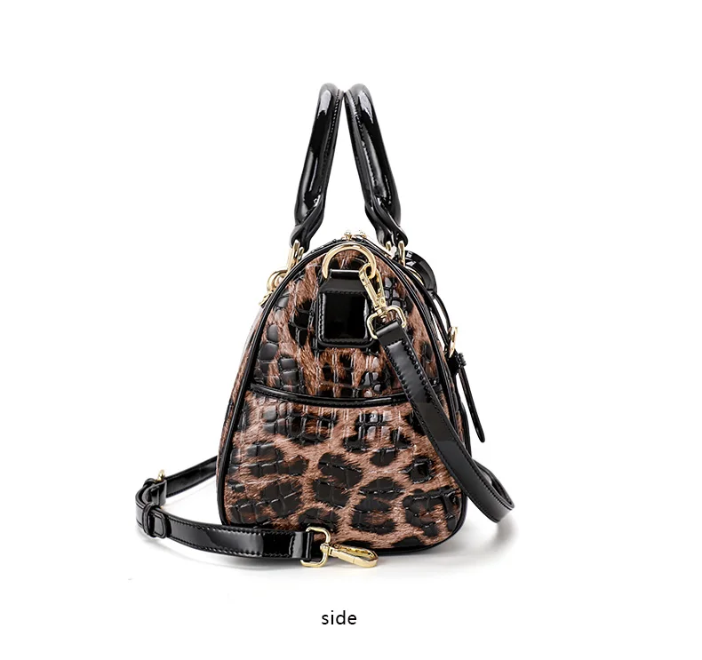Echte Leder-Damentasche mit Leopardenmuster 2026 Neuer Stil, Strukturierte Rindsleder-Handtasche, Große Kapazität Schulter- & Umhängetasche – Detail 12