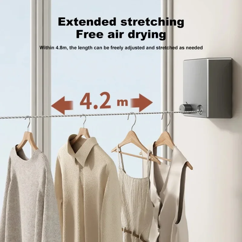 Xiaomi Retractable Clothesline Stainless Seel Pull-Out Clothes-Drying Machine Rope Space-Saving Clothes Drying Rack Household