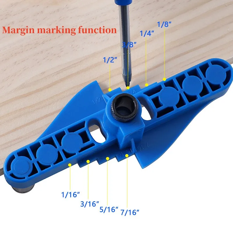 2-in-1 Straight Hole Punch Locator Furniture Carpentry Punch Locator Drill Guide Woodworking Hole Adjustable Drilling Positioner