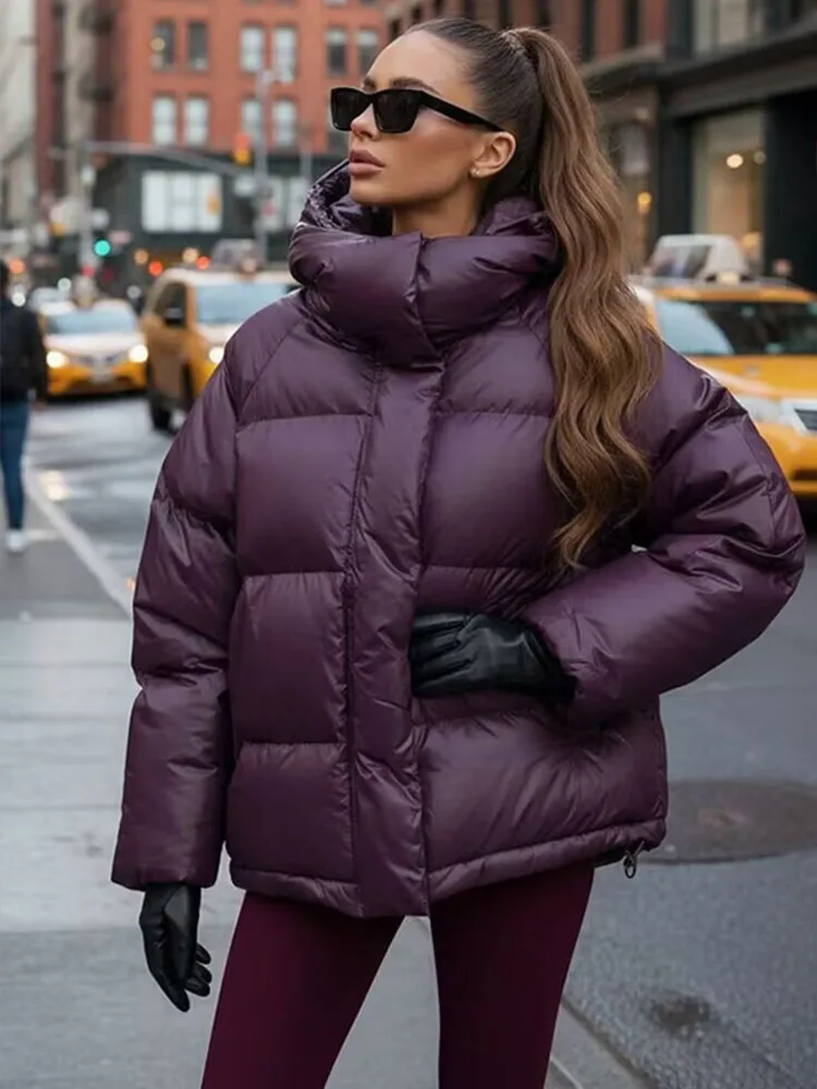 

HH женское зимнее новое модное универсальное свободное теплое хлопковое пальто с капюшоном женская уличная повседневная хлопковая куртка на молнии с длинными рукавами