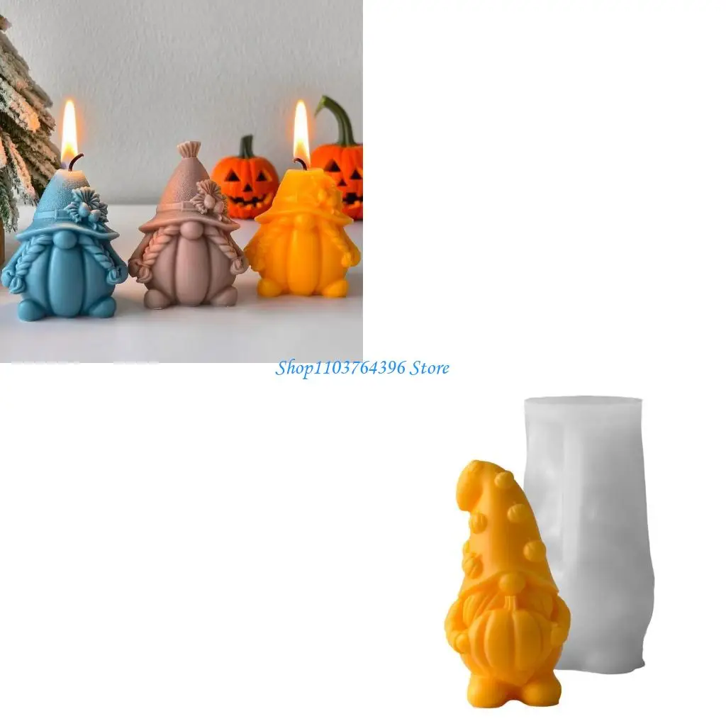 

Nonstick Silicone Pumpkin Gnome Mold Figures Moulds Perfect for Crafting Enthusiasts Making Soaps or Ice Cubes