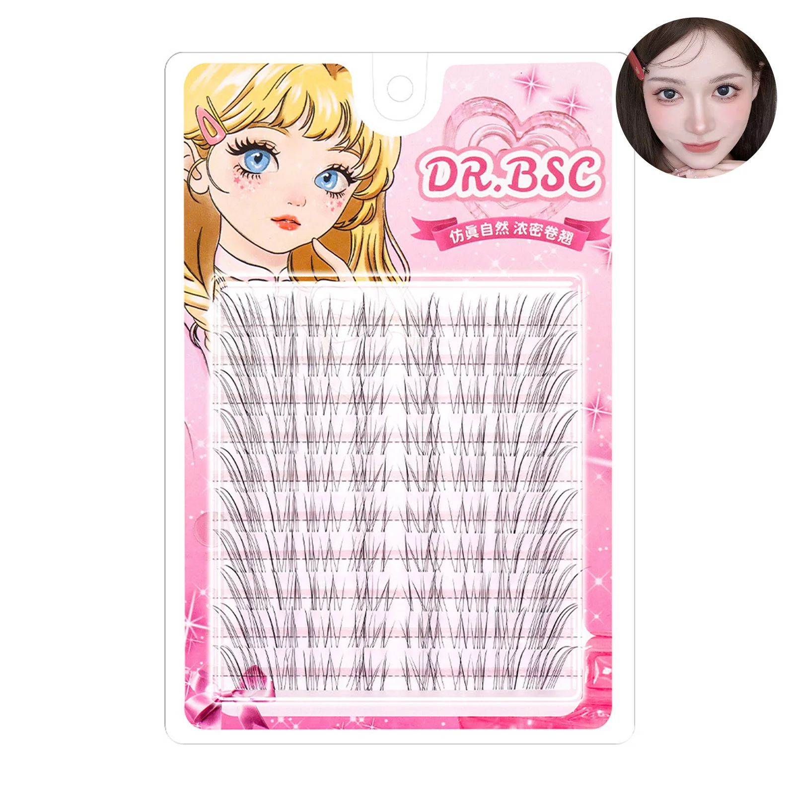 Ciglia finte ultra sottili e morbide in volpe Ciglia finte naturali e sottili per l'estensione delle ciglia finte in stile coreano con look per gli occhi della bambola