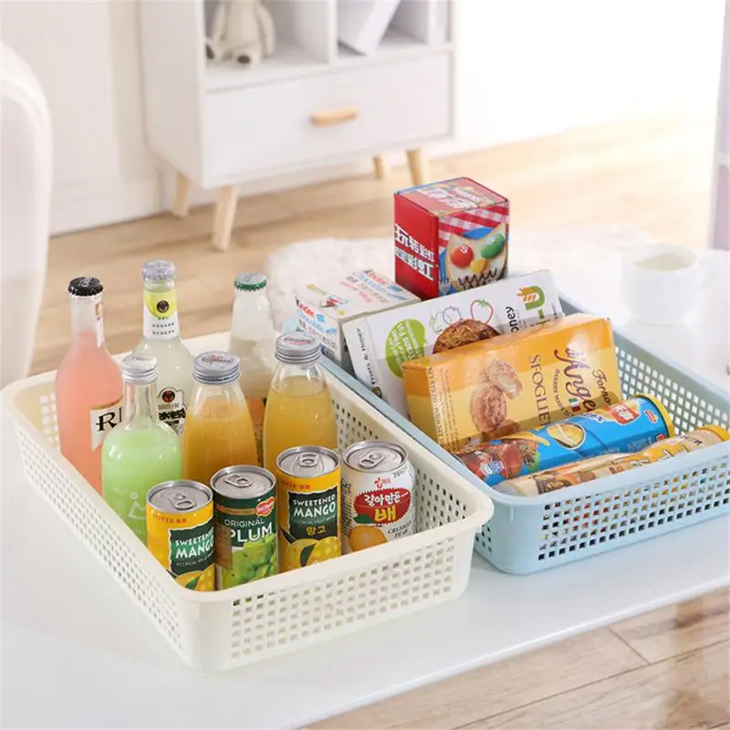 Basket Plastic Storing Strong Pressure Resistance Sorting Hollow Design Storage Baskets Plastic Storage Basket Two Options