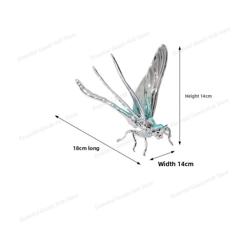 Modern light luxury creative metal insects dragonflies animal ornaments living room coffee table entrance model house home decor