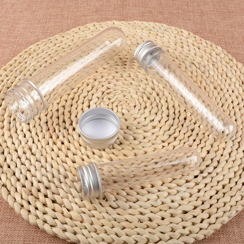 20Pcs Lab 30ml PET Test Tube Bottle Transparent Cylindrical Plastic Refillable Bottle For Mask Candy Data Line 25*110mm