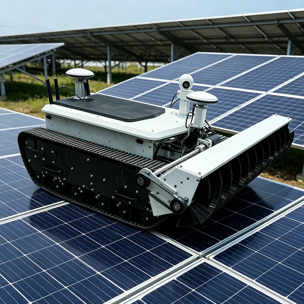 Hot Sale Solar Panel Cleaning Robot Automatic Machine Equipment Photovoltaic Cleaning Brush Robot