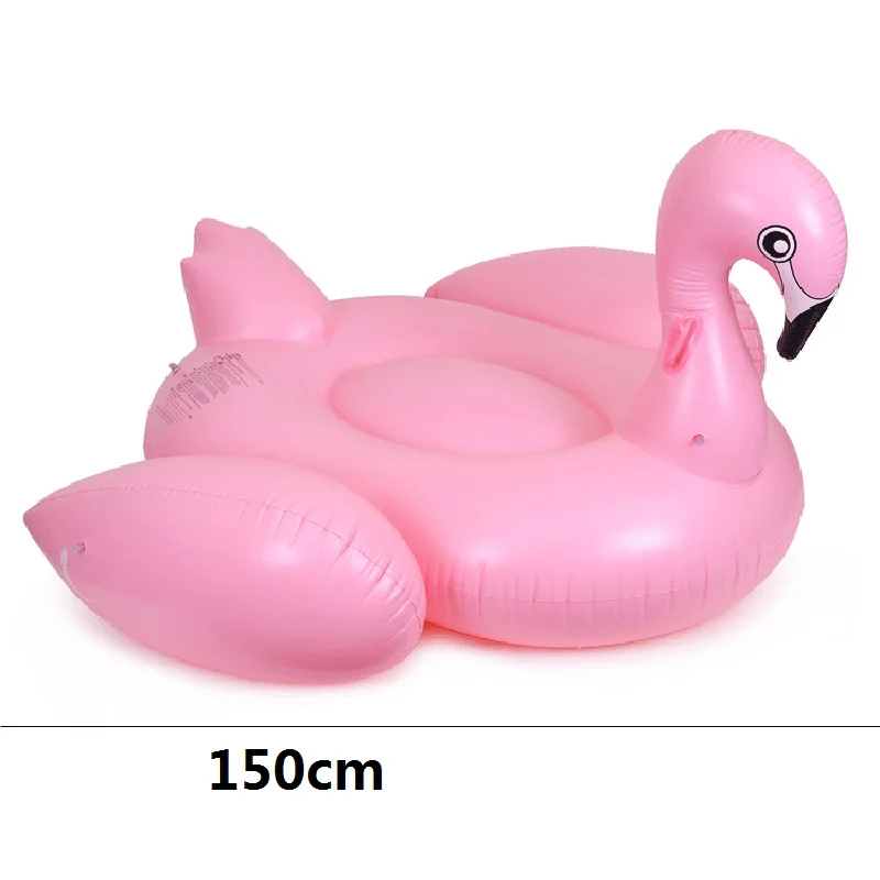 60 Inch Giant Inflatable Flamingo Pool Float Pink Ride-On Mattress Swimming Ring Adults Baby Seat Water Party Toys Piscina